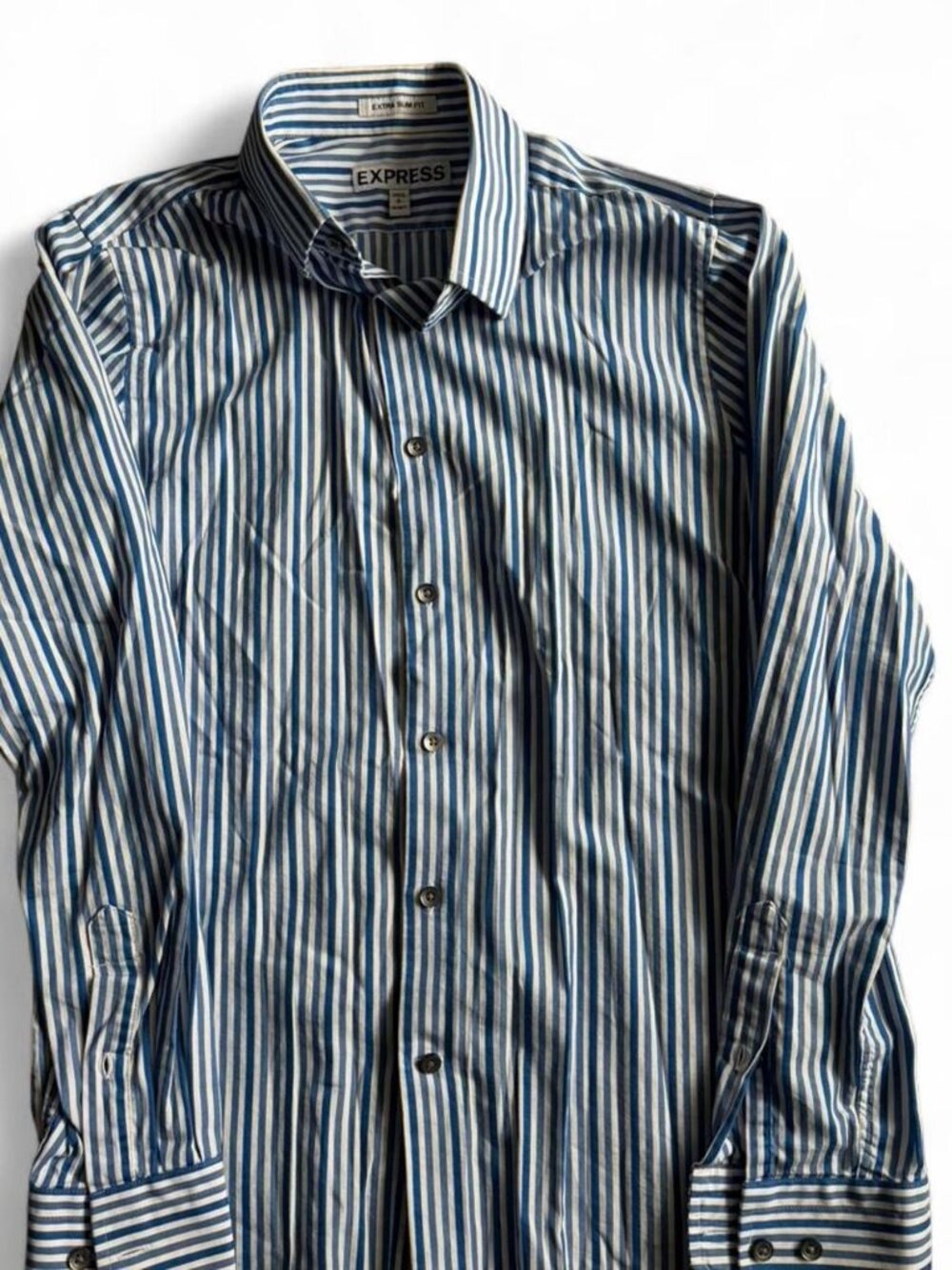 Express Men's Extra Slim Fit Striped Button-Down Shirt
